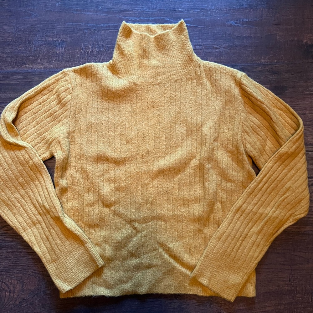 NWOT New Paris Luzabelle Mock Turtleneck Ribbed Sweater